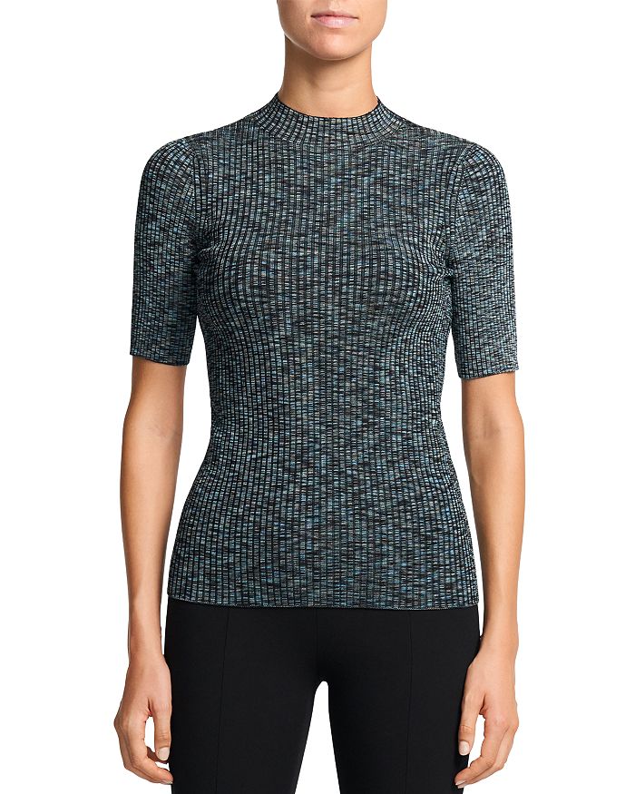 Theory Mock Neck Short Sleeve Sweater Bloomingdale s