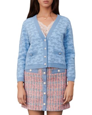 maje jacquard cardigan