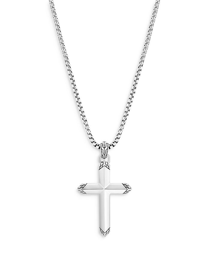 Shop John Hardy Sterling Silver Classic Chain Cross Pendant Necklace, 26