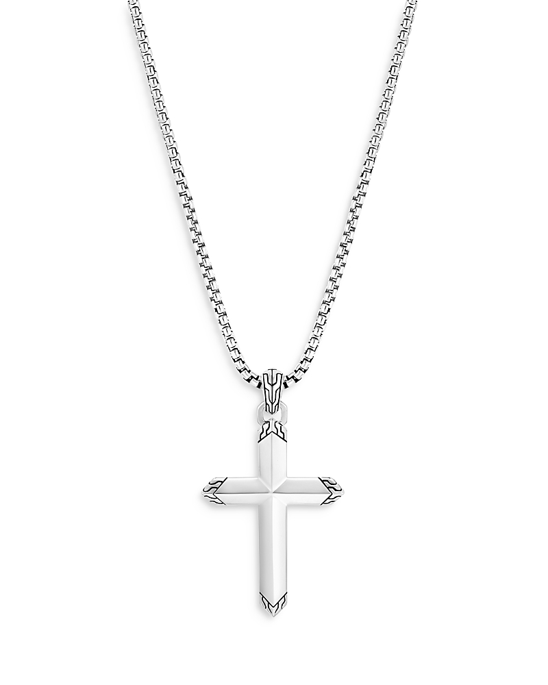John Hardy Sterling Silver Classic Chain Cross Pendant Necklace, 26