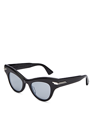 Bottega Veneta Women's Cat Eye Sunglasses, 47mm In Black/gray