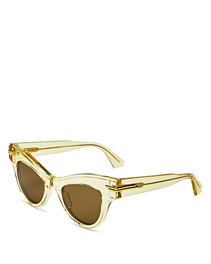 Bottega Veneta Women's Cat Eye Sunglasses, 47mm In Yellow/brown