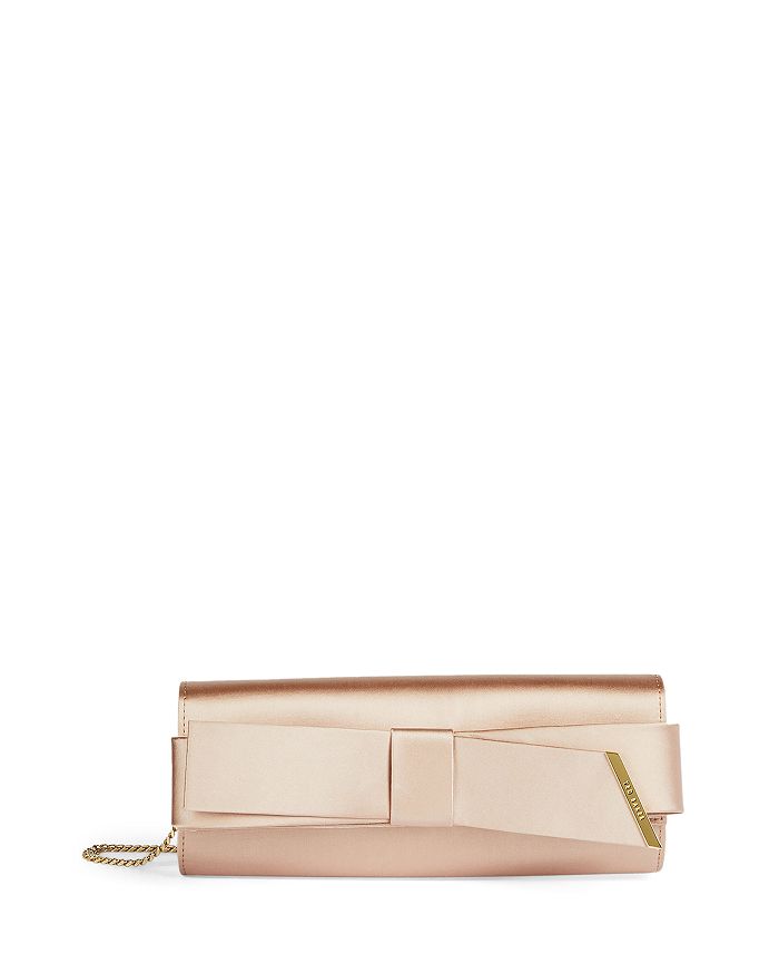 Ted Baker Bow Small Evening Bag In Mid Pink