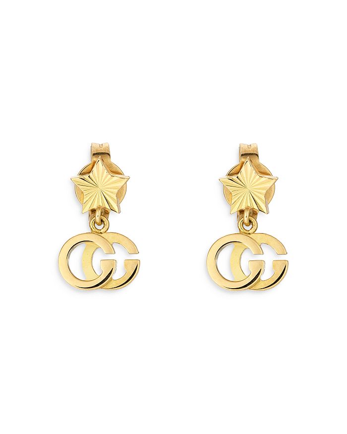 Gucci - 18K Yellow Gold Double G Drop Earrings