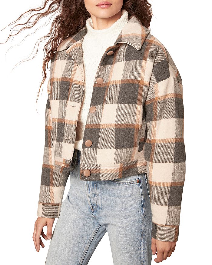 cupcakes and cashmere Gaia Check Bomber Jacket | Bloomingdale's