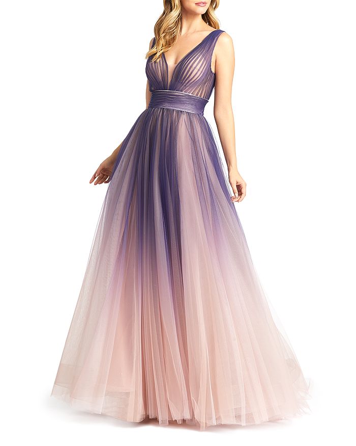 Mac Duggal Ombre V Neck Gown | Bloomingdale's