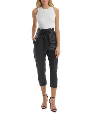 Commando Faux Leather Paper Bag Cropped 