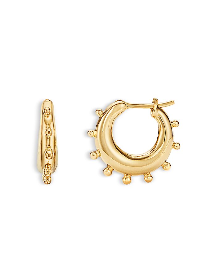 Shop Temple St Clair 18k Yellow Gold Yoga Small Hoop Earrings