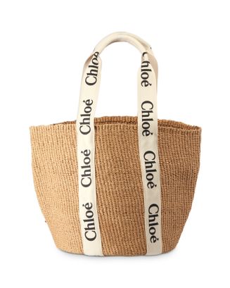Chloé Woody Large Basket Tote Bag White