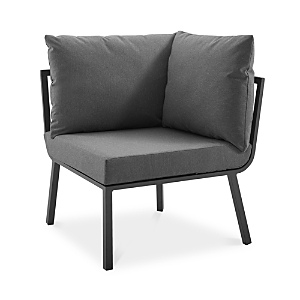 Modway Riverside Outdoor Patio Aluminum Corner Chair In Charcoal/gray