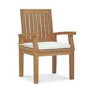 Modway Marina Outdoor Patio Teak Dining Armchair In Natural White