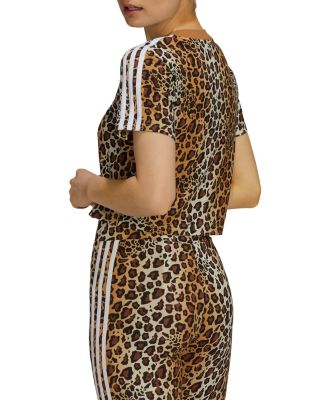Adidas Leopard Print Cropped Tee Bloomingdale's