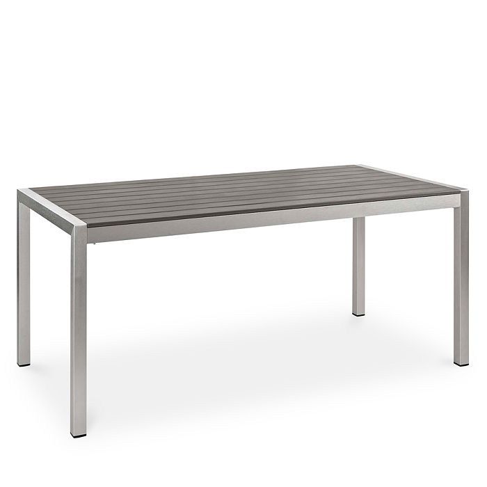 Modway Shore 3 Piece Outdoor Patio Dining Set In Silver Gray