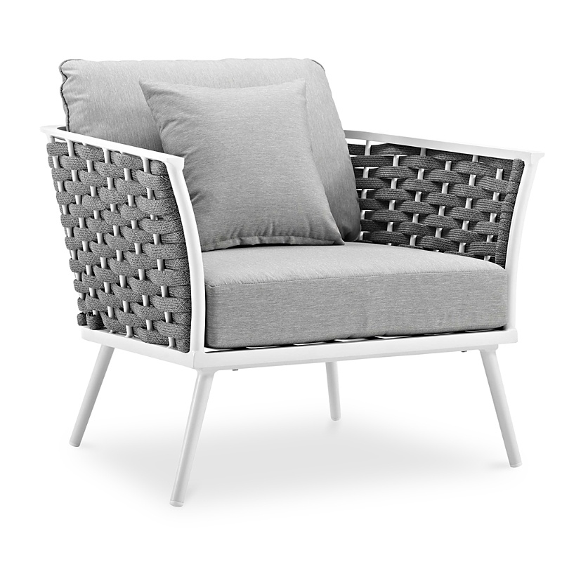 Photos - Display Cabinet / Bookcase Modway Stance Outdoor Patio Aluminum Armchair EEI-3054-WHI-GRY