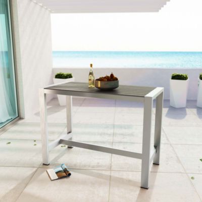 Shore Outdoor Patio Aluminum Rectangle Bar Table
