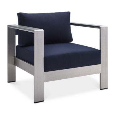 Modway Shore Sunbrella Fabric Aluminum Outdoor Patio Armchair