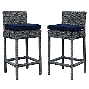 Modway Summon Outdoor Patio Sunbrella Wicker Bar Stools, Set of 2 Modway Summon Outdoor Patio Sunbrella Wicker Bar Stools, Set of 2
