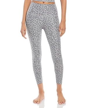 Beyond Yoga Spacedye Printed Caught In The Midi Leggings In Silver Mist
