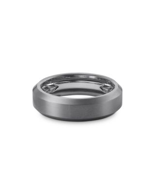 David Yurman Men's Gray Titanium Wedding Beveled Band Ring