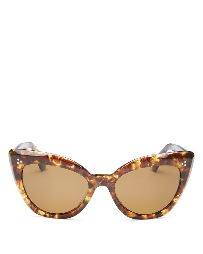 Oliver Peoples Laiya Polarized Cat Eye Sunglasses, 55mm In Brown Tort/brown