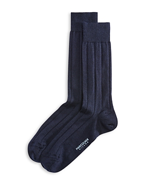 Marcoliani Ribbed Dress Socks In Navy