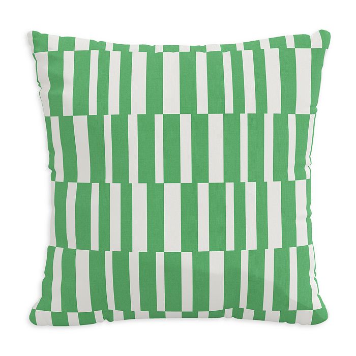 Sparrow & Wren Outdoor Pillow In Jump Stripe, 18 X 18 In Jump Stripe Kelly Green