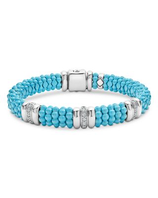 LAGOS - Blue Caviar & Diamond Sterling Silver Bracelet, 6