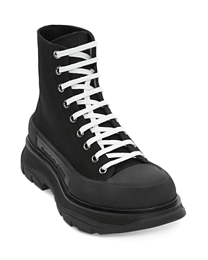 Alexander Mcqueen Tread Slick Boots In Black/white