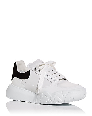 Alexander Mcqueen Women's Court Platform Low Top Sneakers In White-black