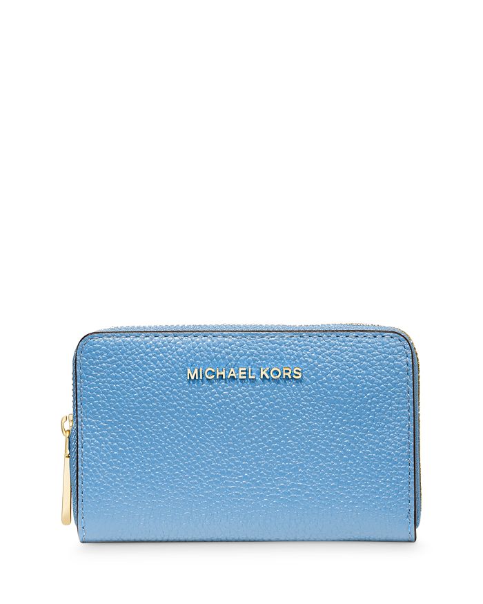 Michael Michael Kors Jet Set Leather Card Case In South Pacific