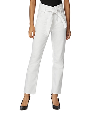 HUDSON REMI PAPERBAG STRAIGHT LEG JEANS IN WHITE,WH2132TP7