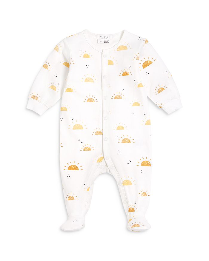 Petit Lem Firsts By  Unisex Sunshine Print Sleeper Footie - Baby In Off White
