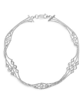 Bloomingdale's Diamond Bezel Triple Chain Bracelet In 14K White Gold, 0 ...