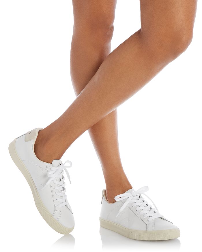 Shop Veja Women's Esplar Low Top Sneakers In White/white