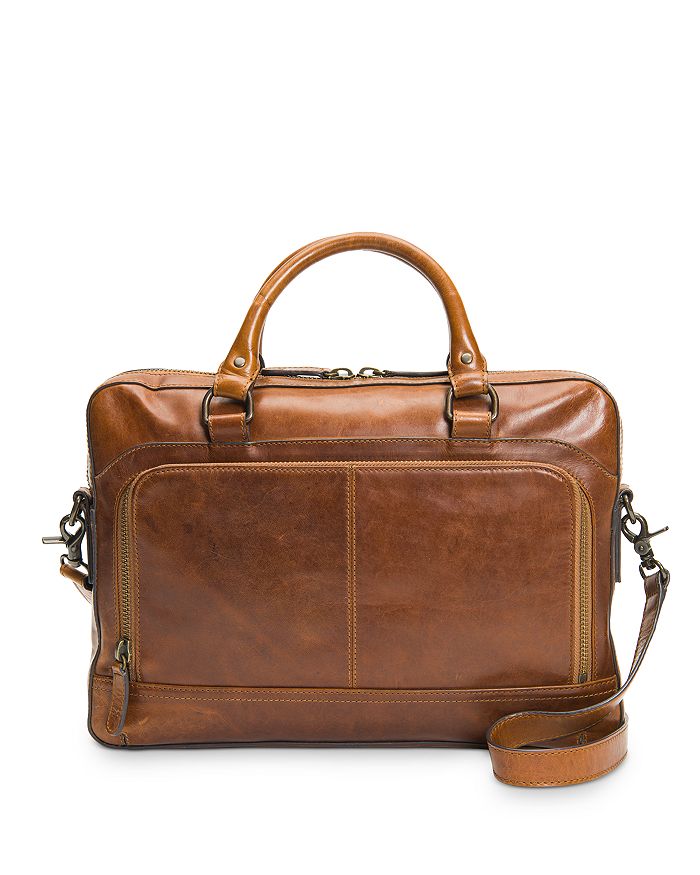 Shop Frye Men's Logan Leather Work Bag In Cognac