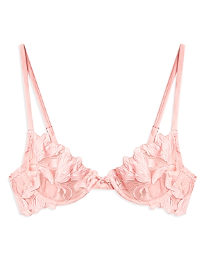 FLEUR DU MAL FLEUR DU MAL LILY EMBROIDERED PLUNGE DEMI BRA,BR0114