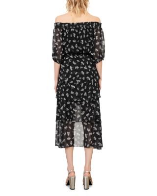 maje off the shoulder dress Off-The-Shoulder Midi Length Dress w/ Tags
