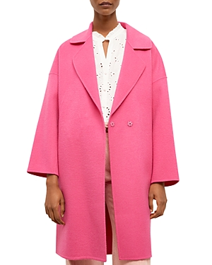 Gerard Darel Raphaelle Wool Coat In Pink