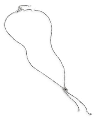 Sterling Silver Petite X Diamond Lariat Necklace, 17"