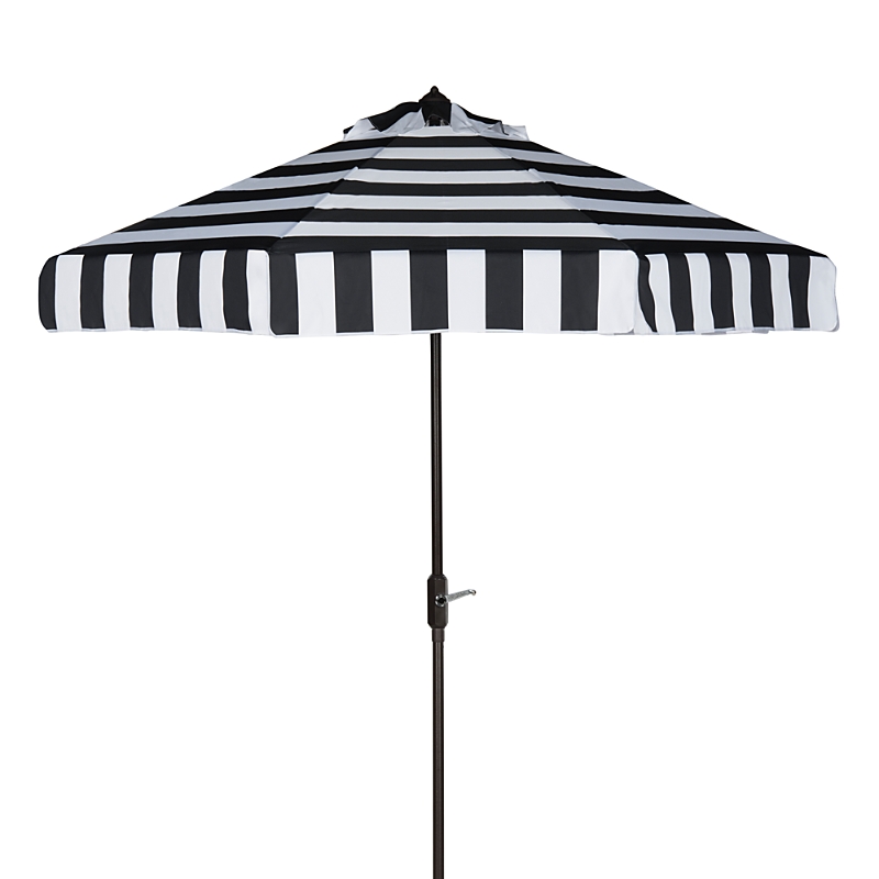 Safavieh Elsa Fashion Line 11ft Round Umbrella In Black/white