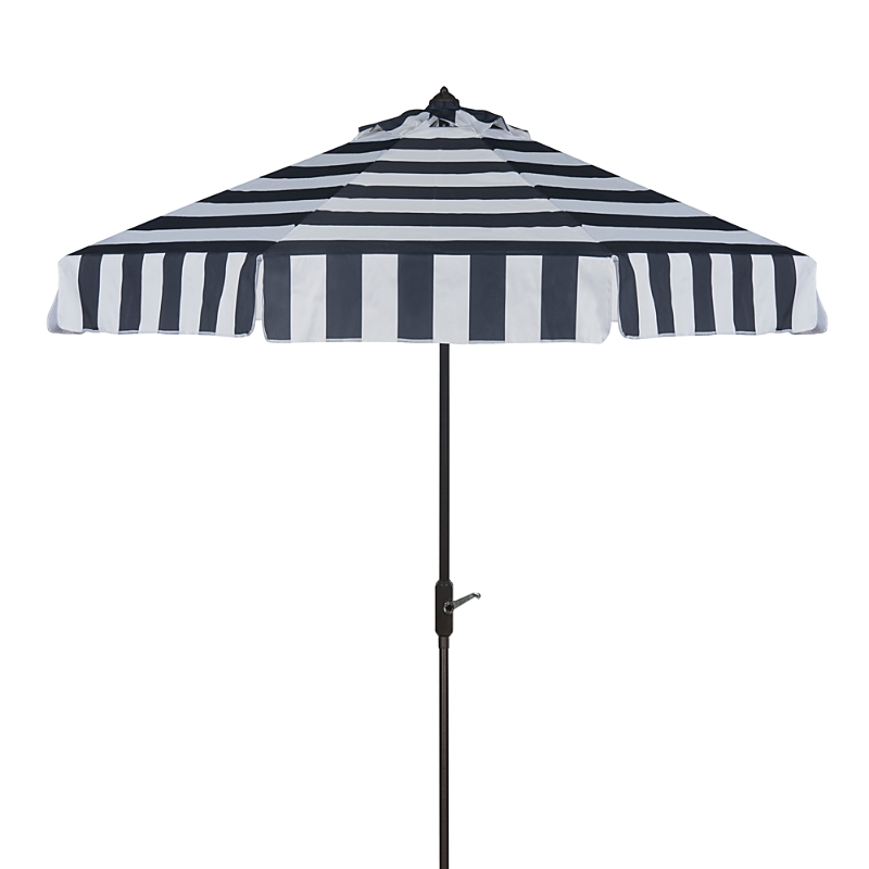 Safavieh Up Resistant Elsa Fashion Line 9ft Auto Tilt Umbrella In Navy/white
