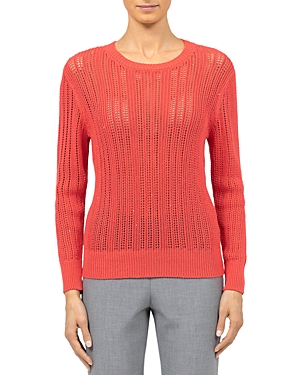 Peserico Sequined Open Knit Sweater In Red