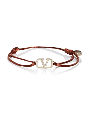 Valentino Garavani Logo Cord Bracelet In Selleria
