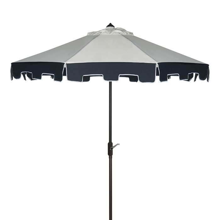 Safavieh City Fashion 9 Ft Umbrella In Natural/navy