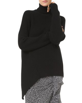 asymmetrical turtleneck sweater