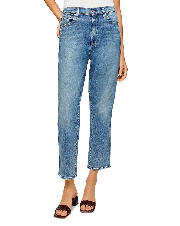 7 For All Mankind High Waist Cropped Straight Leg Jeans in Sloan ...