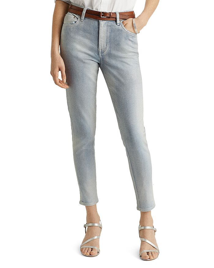 Ralph Lauren High Rise Skinny Ankle Jeans in Faint Pearl Blue Wash ...