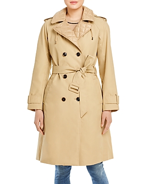 Kate spade new york Quilted Trim Hooded Trench Coat