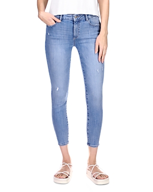 DL1961 Florence Instasculpt Cropped Skinny Jeans in Cloud Distressed