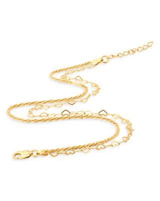 Heart Link & Rope Chain Anklet - Exclusive